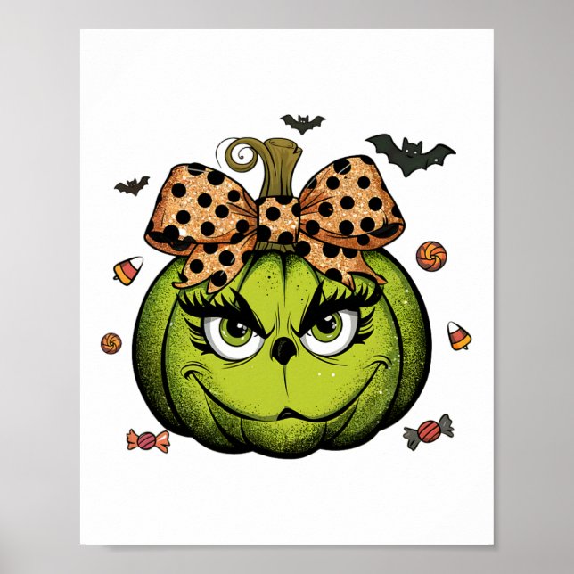 Grinc Pumpkin Coquette Pumpkin Halloween Spooky Se Poster (Framsidan)