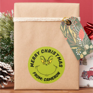Grinch-ansikte God Jul Runt Klistermärke