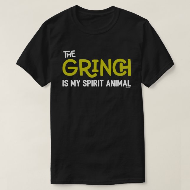 Grinch är min Spirit Animal T-Shirt-citat T Shirt (Design framsida)