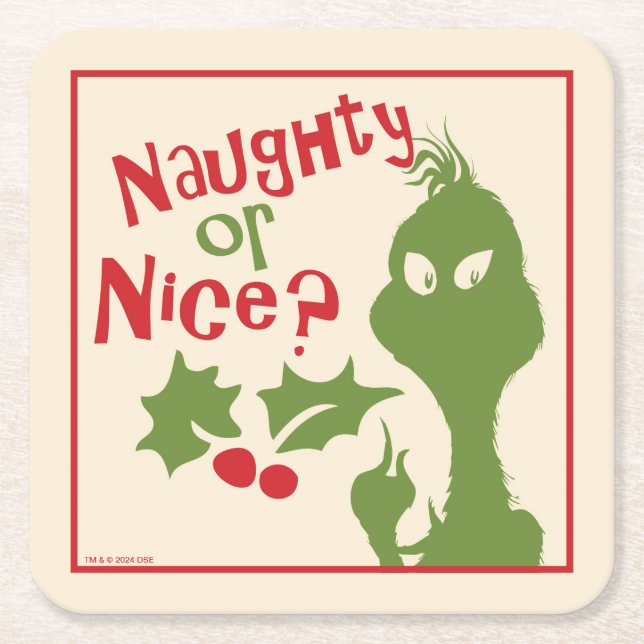 Grinch | Busig eller snäll Underlägg Papper Kvadrat (Framsidan)