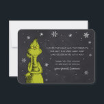 Grinch Chalkboard Birthday<br><div class="desc">Tack till hela din familj och dina vänner för att de har kommit till ditt barns Födelsedagsfest i år med dessa söta Grinch Birthday-tackkort. Anpassa genom att lägga till ett tack för anpassningsbarna.</div>