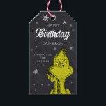 Grinch Chalkboard Birthday Favor Presentetikett<br><div class="desc">Lägg till den här roligten dr Seuss Grinch Birthday till party favors!</div>