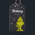 Grinch Chalkboard Birthday Favor Presentetikett<br><div class="desc">Lägg till den här roligten dr Seuss Grinch Birthday till party favors!</div>