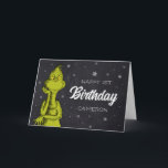 Grinch Chalkboard Birthday Kort<br><div class="desc">Grattis på födelsedagen till dig! Anpassa det här dr Seuss-födelsedagskortet till ditt barns namn.</div>