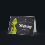 Grinch Chalkboard Birthday Kort<br><div class="desc">Grattis på födelsedagen till dig! Anpassa det här dr Seuss-födelsedagskortet till ditt barns namn.</div>