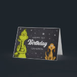 Grinch Chalkboard Birthday Kort<br><div class="desc">Grattis på födelsedagen till dig! Anpassa det här dr Seuss-födelsedagskortet till ditt barns namn.</div>