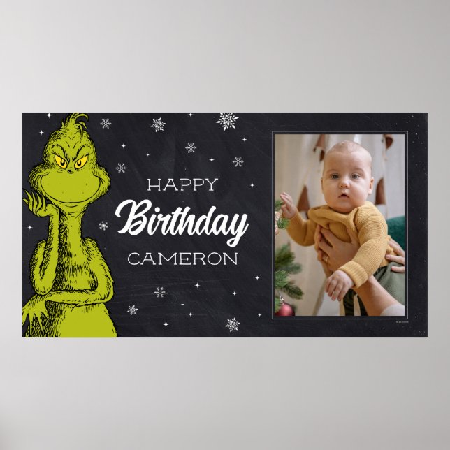 Grinch Chalkboard Birthday Poster (Framsidan)