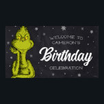 Grinch Chalkboard Birthday Poster<br><div class="desc">Kolla in den här roligten dr Seuss Grinch chalkboard-födelseattecken.</div>