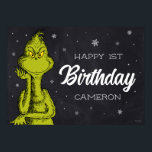 Grinch Chalkboard Birthday Poster<br><div class="desc">Kolla in den här roligten dr Seuss Grinch chalkboard-födelseattecken.</div>