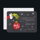 Grinch Chalkboard Birthday Tack<br><div class="desc">Tack till hela din familj och dina vänner för att de har kommit till ditt barns Födelsedagsfest i år med dessa söta Grinch Birthday-tackkort. Anpassa genom att lägga till ett tack för anpassningsbarna.</div>