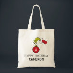 Grinch Chalkboard Birthday Tygkasse<br><div class="desc">Fira din Födelsedagsfest i år med den söta dr Seuss chalkboard tote bags. Anpassa genom att lägga till informationen om firande.</div>