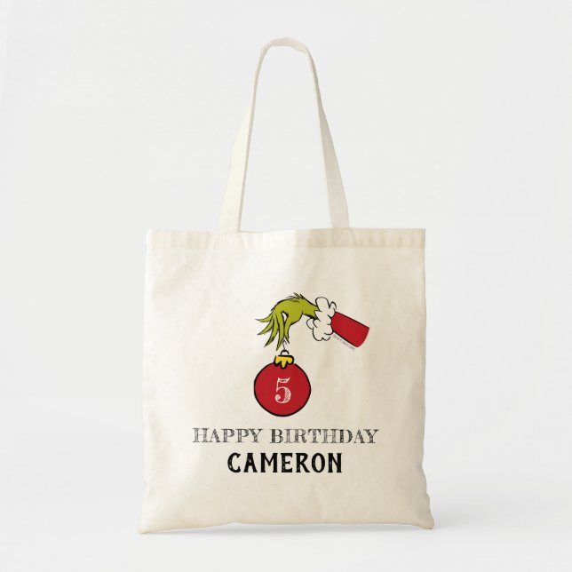Grinch Chalkboard Birthday Tygkasse (Framsidan)