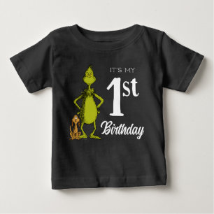 Grinch Chalkboard First Birthday T Shirt