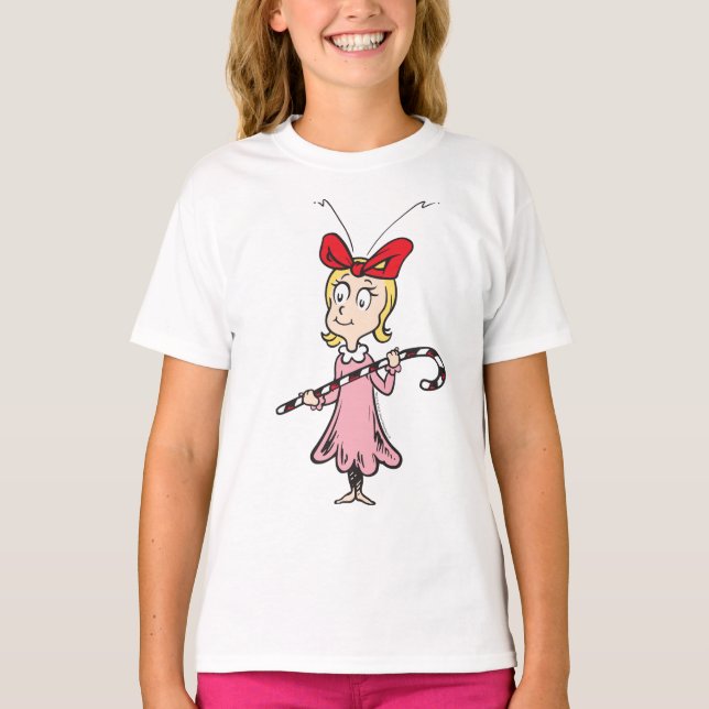 Grinch | Cindy-Lou Vem - Holding Candy cane Tee (Framsida)