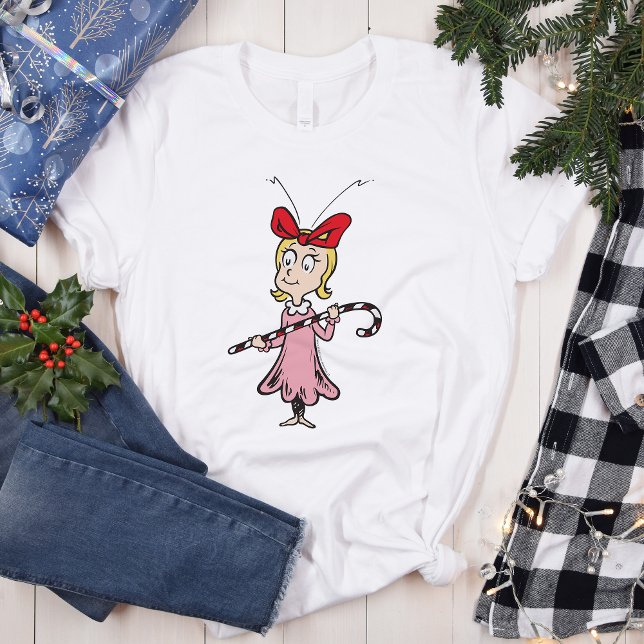Grinch | Cindy-Lou Who - Håller Candy Cane Tee Shirt (Skapare uppladdad)