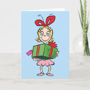 Grinch Cindy-Lou Who - Håller Present Helgkort
