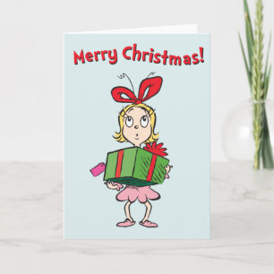 Grinch Cindy-Lou Who - Håller Present Helgkort