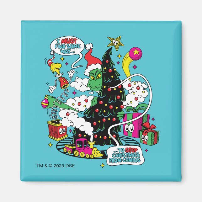 Grinch Colorful julgrafik Magnet (Framsidan)
