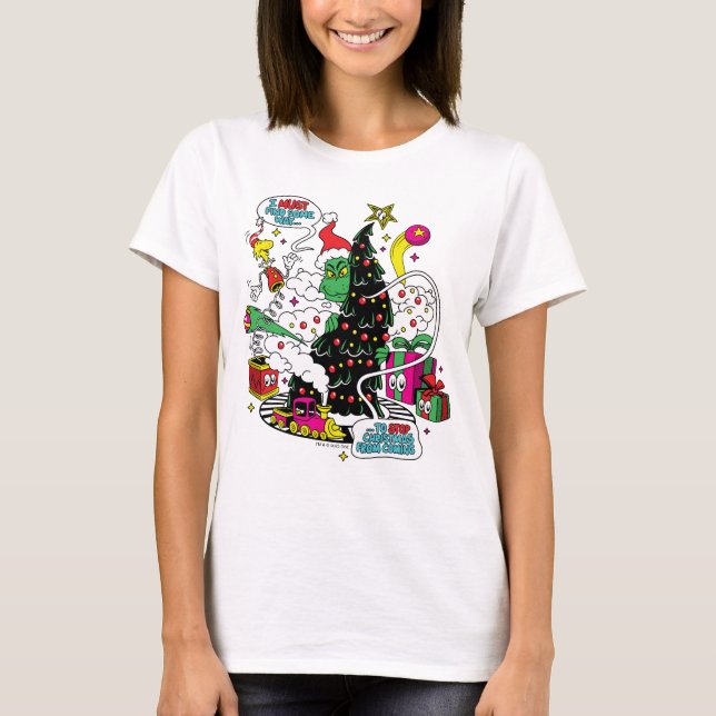 Grinch Colorful julgrafik T Shirt (Framsida)