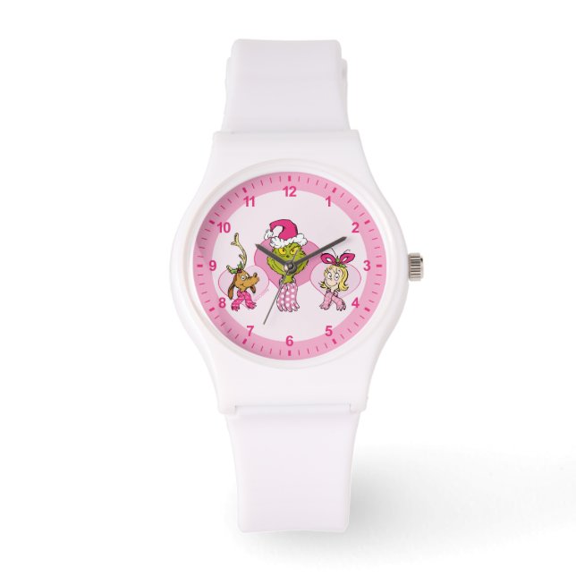 Grinch Crew in Pink Valentine's Portrait Armbandsur (Framsida)