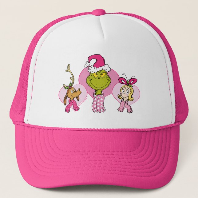 Grinch Crew in Pink Valentine's Portrait Keps (Framsida)