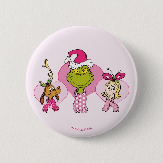 Grinch Crew in Pink Valentine's Portrait Knapp (Framsida)