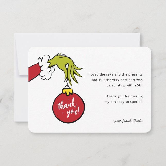 Grinch Elak en födelsedagsdag Tack (Framsida)