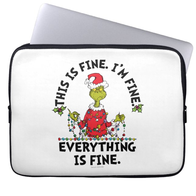 Grinch | Everything is Fine Laptop Fodral (Framsidan)