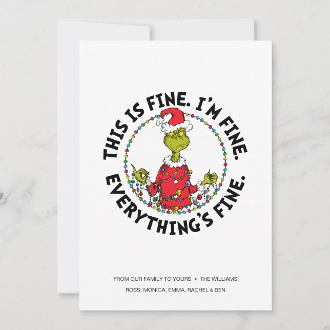 Grinch | Everything's Fine Julkort (Framsida)