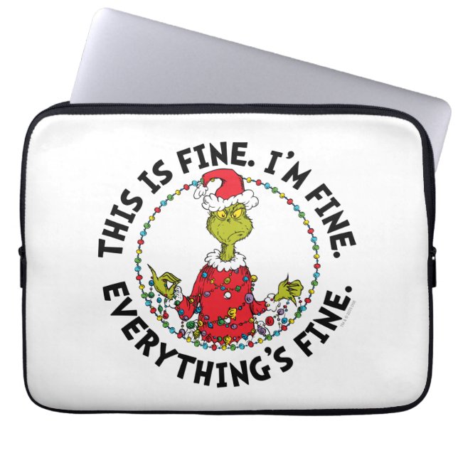 Grinch | Everything's Fine Laptop Fodral (Framsidan)