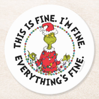 Grinch | Everything's Fine Underlägg Papper Rund