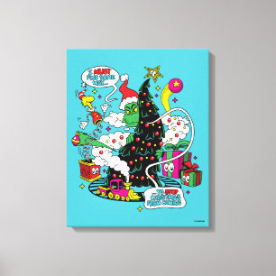 Grinch Färgglad Jul Grafik Canvastryck