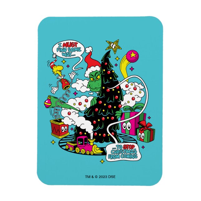 Grinch Färgglad Jul Grafik Magnet (Vertikal)