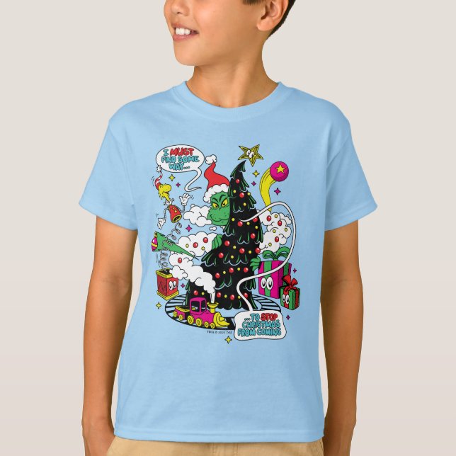 Grinch Färgglad Jul Grafik T Shirt (Framsida)