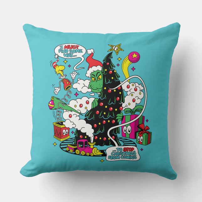 Grinch Färgrik Jul Grafik Kudde (Framsida)