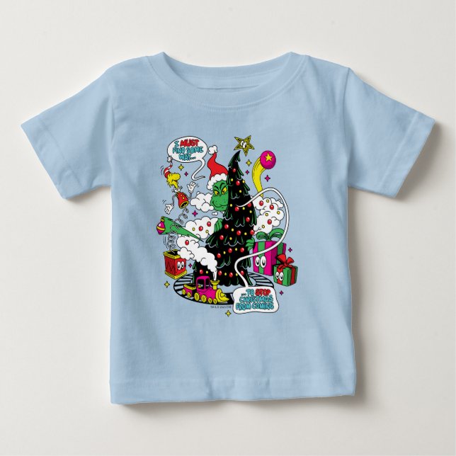 Grinch Färgrik Jul Grafik T Shirt (Framsida)