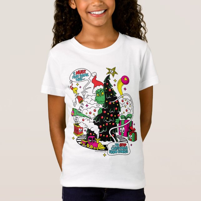 Grinch Färgrik Jul Grafik T Shirt (Framsida)