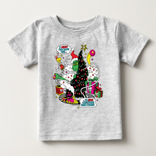 Grinch Färgrik Jul Grafik T Shirt (Framsida)