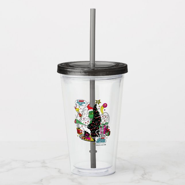 Grinch Färgrik Jul Grafik Take Away Mugg (Framsida)