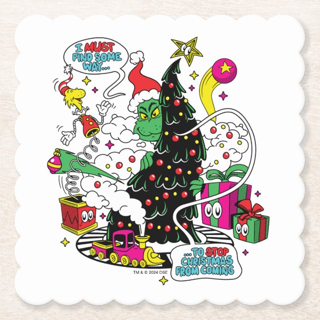 Grinch Färgrik Jul Grafik Underlägg Papper (Framsida)