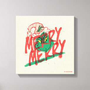 Grinch Glad Glad Grunge Grafik Canvastryck