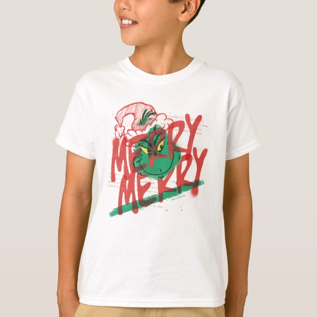 Grinch | Glad Glad Grunge Grafik T Shirt (Framsida)