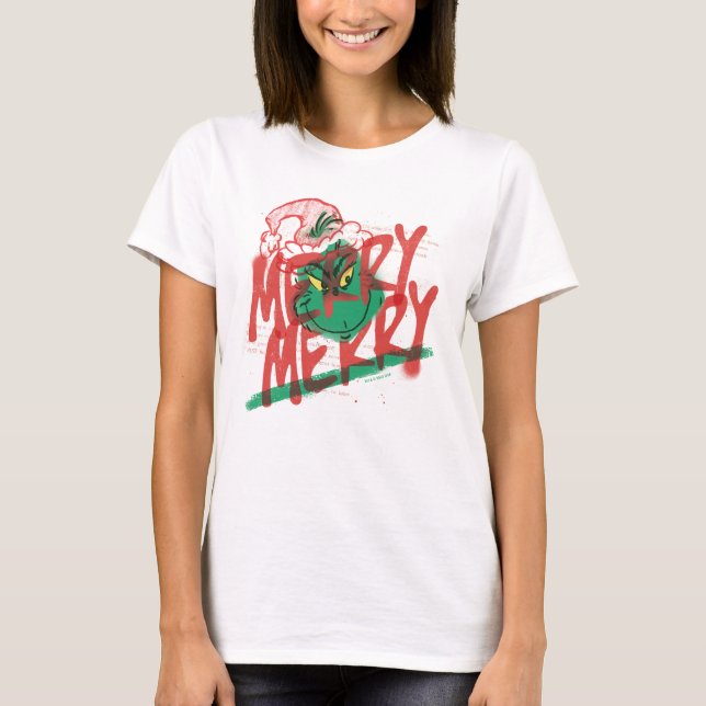 Grinch | Glad Glad Grunge Grafik T Shirt (Framsida)