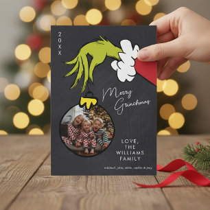 Grinch Glad Grinchjul Familjefoto Jul