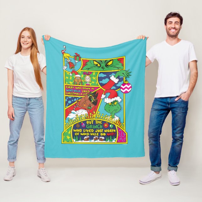 Grinch | Grafik för Tecknad Fleecefilt (På plats)