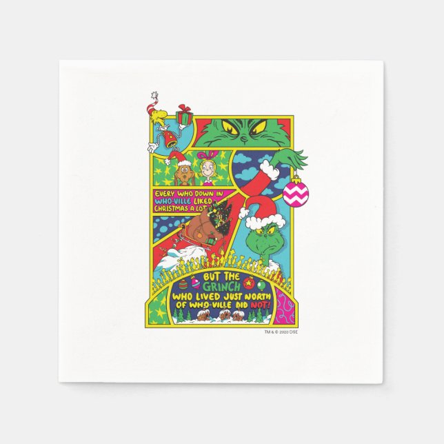 Grinch | Grafik för Tecknad Pappersservett (Framsidan)