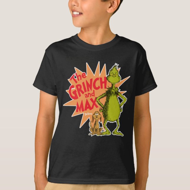 Grinch | Grinch & Max Starburst T Shirt (Framsida)