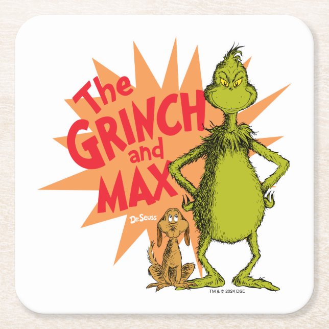Grinch | Grinch & Max Starburst Underlägg Papper Kvadrat (Framsidan)