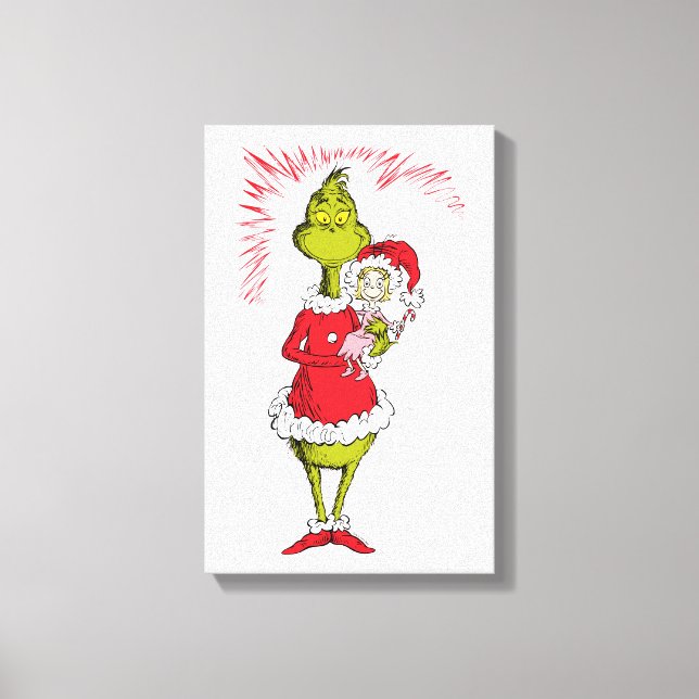 Grinch håller Cindy Lou Who Canvastryck (Framsida)