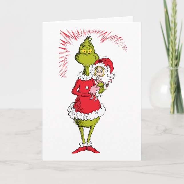 Grinch håller Cindy Lou Who Kort (Framsida)